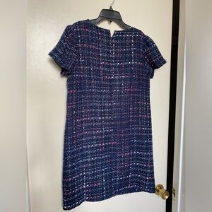 LOFT tweed navy and pink short Petite dress.